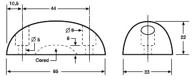 polymax bump stop, buffer, fender, bumper oval shaped